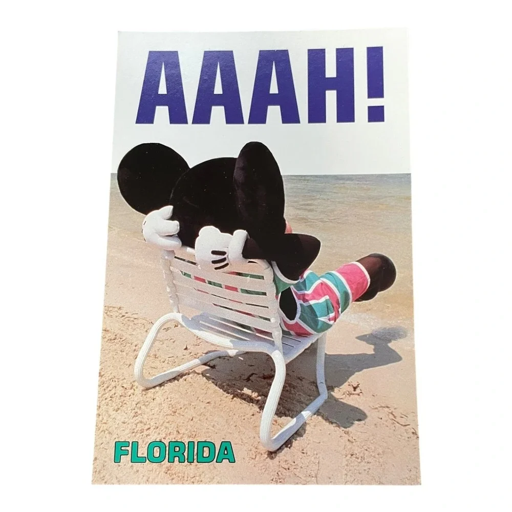 Mickey Mouse AAAH! Florida Beach Vacation Postcard Disney Lawson Mardon Unposted